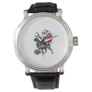 Xmas Lighting Santa Riding Great Dane Dog Christma Watch