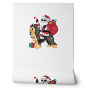 Xmas Lighting Santa Riding Havanese Dog Christmas Wallpaper