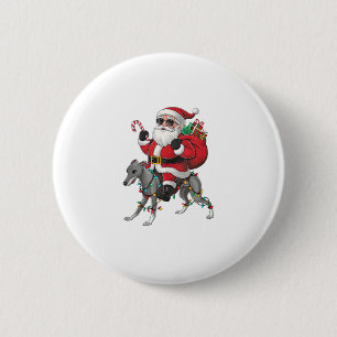 Xmas Lighting Santa Riding Italian Greyhound Dog C 2 Inch Round Button