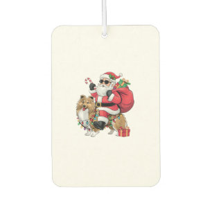 Xmas Lighting Santa Riding Sheepdog Christmas Air Freshener