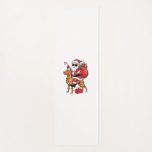 Xmas Lighting Santa Riding Vizsla Dog Christmas  Yoga Mat