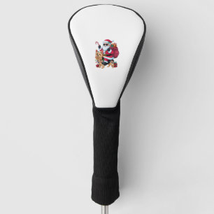 Xmas Lighting Santa Riding Yorkie Dog Christmas Golf Head Cover