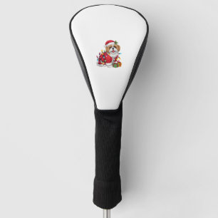 Xmas Lighting Santa Shih Tzu Dog Christmas  Golf Head Cover