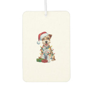 Xmas Lighting Santa Silky Terrier Dog Christmas _1 Air Freshener