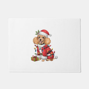 Xmas Lighting Santa Toy Poodle Dog Christmas  Doormat
