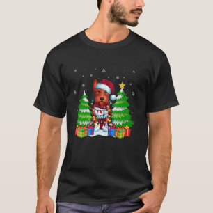 Xmas Lighting Scottie Dog Lovers Men Women Ugly Ch T-Shirt