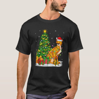 Xmas Lighting Tree Family Matching Santa Cheetah C T-Shirt