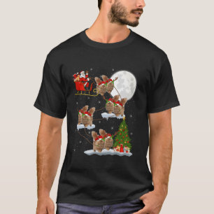 Xmas Lighting Tree Santa Riding Persian Cat Christ T-Shirt