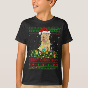 Xmas Lighting Tree Santa Ugly Wheaten Terrier Dog T-Shirt