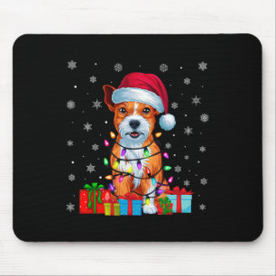 Xmas Lights American Staffordshire Terrier Dog Chr Mouse Pad
