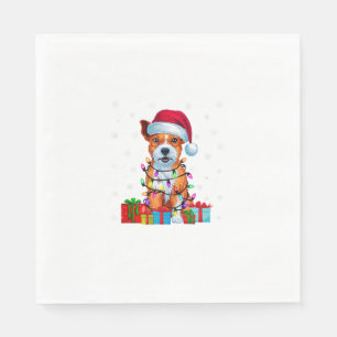 Xmas Lights American Staffordshire Terrier Dog Chr Napkin