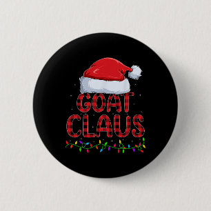 Xmas Lights Buffalo Plaid Goat Santa Claus Christm 2 Inch Round Button