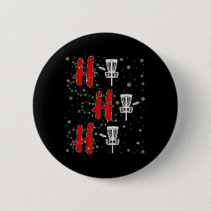 Xmas Lights Ho Ho Ho Disc Golf Funny Ugly Christma 2 Inch Round Button