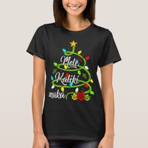 Xmas Lights Mele Kalikimaka Hawaiian Christmas Tre T-Shirt