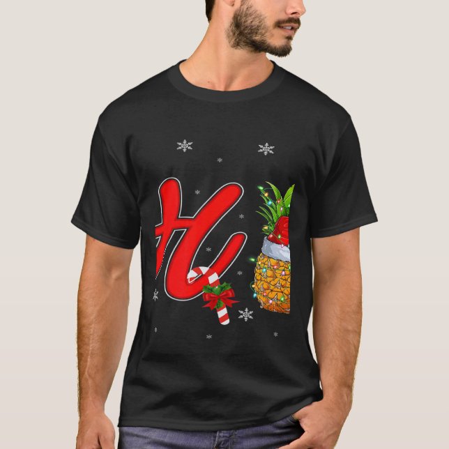 Xmas Lights Pineapple Ho3 Ho Ho Ho Pineapple Chris T-Shirt (Front)