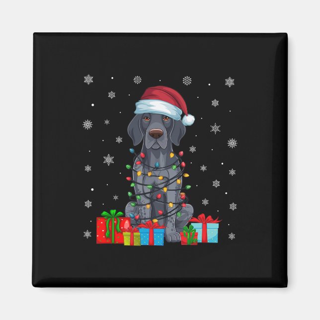 Xmas Lights Santa German Shorthaired Pointer Dog C Magnet (Front)