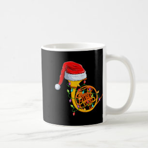 Xmas Lights Santa Hat Musical French Horn Christma Coffee Mug