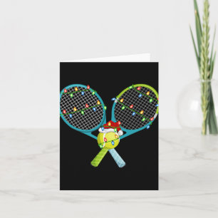 Xmas Lights Santa Hat Tennis Christmas Premium  Card