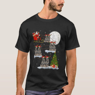 Xmas Lights Santa Riding Australian Cattle Dog Chr T-Shirt