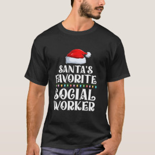 Xmas Lights Santa s Favorites Social Worker Christ T-Shirt