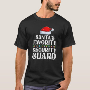 Xmas Lights Santa s Favourites Security Guard Chri T-Shirt