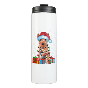 Xmas Lights Santa Soft Coated Wheaten Terrier Dog Thermal Tumbler