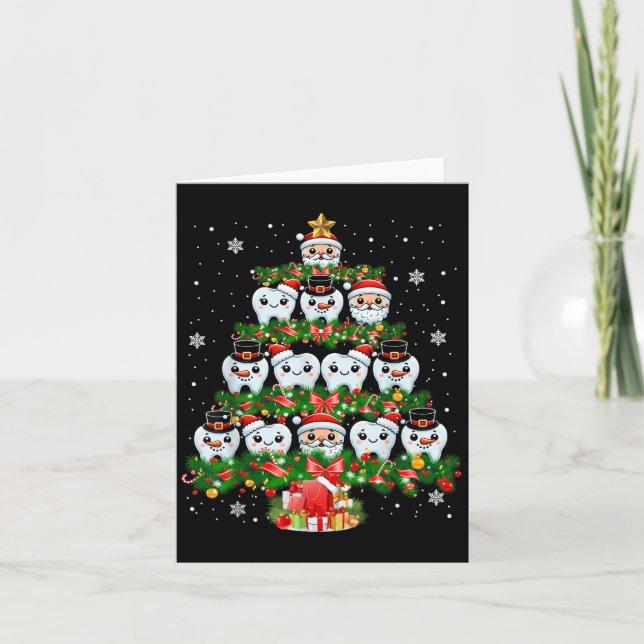 Xmas Lights Teeth Doctor Dentist Tooth Teeth Chris Card (Front)