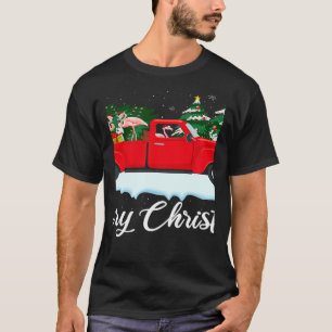 Xmas Lights Tree Santa Flamingo Red Truck Merry Ch T-Shirt