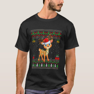 Xmas Lights Ugly Sweater Style Santa Reindeer Chri