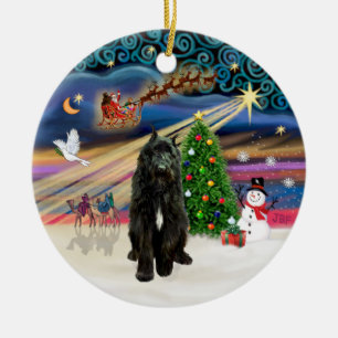 Xmas Magic - Bouvier (black) Ceramic Ornament