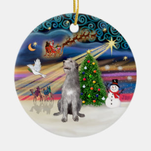 Xmas Magic - Irish Wolfhound Ceramic Ornament