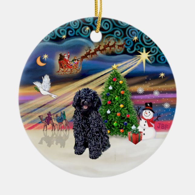 Xmas Magic - Puli 5 Ceramic Ornament (Front)
