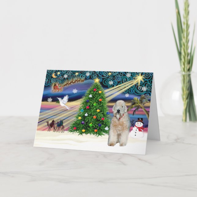 Xmas Magic - Wheaten Terrier - Customized Holiday Card (Front)