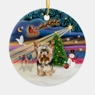 Xmas Magic - Yorkshire Terrier 17 Ceramic Ornament
