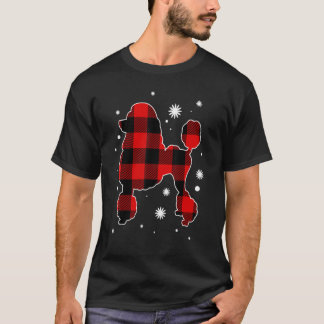 Xmas Matching Family Buffalo Plaid Poodle Christma T-Shirt