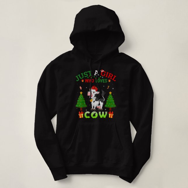Xmas Matching Outfit Christmas Just A Girl Who Lov Hoodie (Design Front)