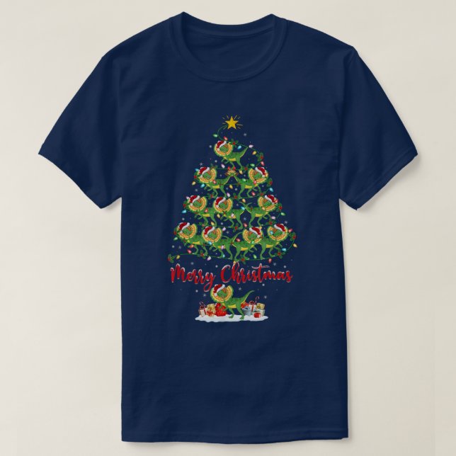 Xmas Matching Santa Dilophosaurus Dinosaur Christm T-Shirt (Design Front)