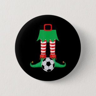 Xmas Matching Soccer Elf Pajama Christmas Team S 2 Inch Round Button