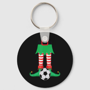 Xmas Matching Soccer Elf Pajama Christmas Team S Keychain