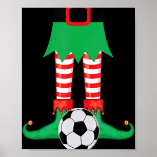 Xmas Matching Soccer Elf Pajama Christmas Team S Poster