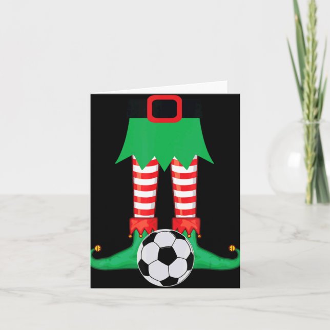 Xmas Matching Soccer Elf Pajama Christmas Team S T Card (Front)