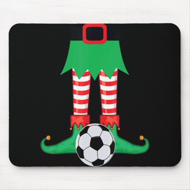 Xmas Matching Soccer Elf Pajama Christmas Team S T Mouse Pad (Front)