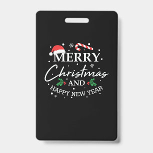 Xmas Merry Christmas And Happy New Year Badge