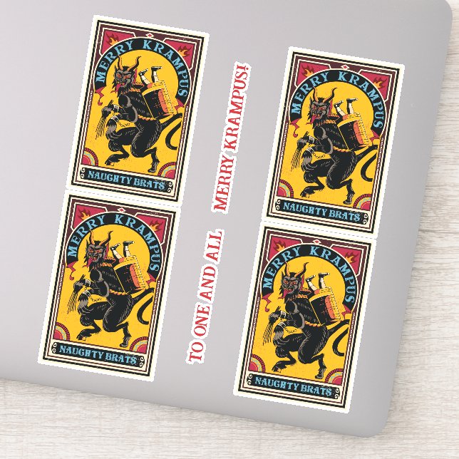 Xmas Merry Krampus Naughty Brats Circus Poster  (Detail)