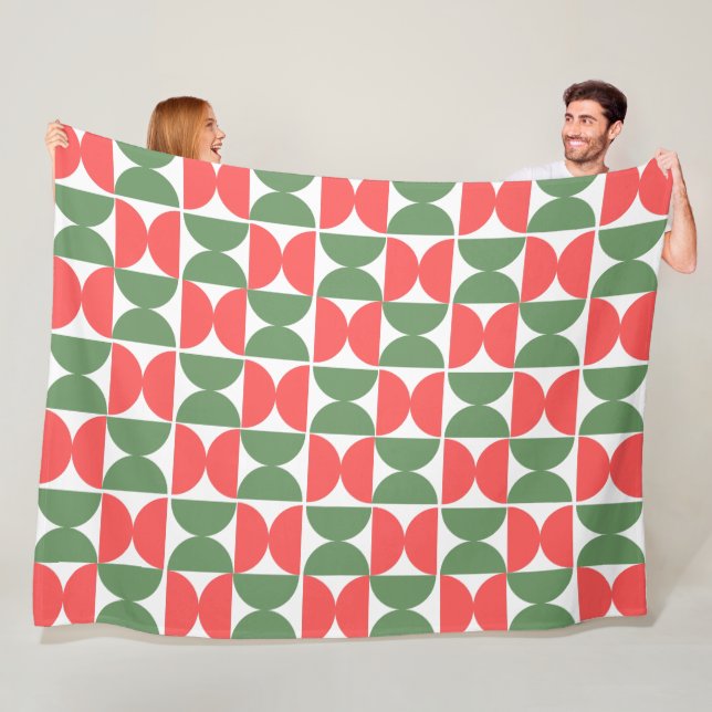 Xmas Mid-Century Fleece Blanket (In Situ)