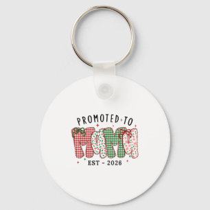 Xmas Mom Christmas Lace Coquette Promoted To Mama  Keychain