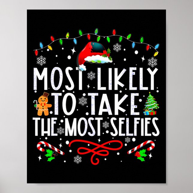 Xmas Most Likely To Take The Most Selfies Matching Poster (Front)