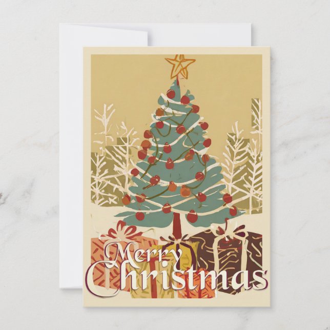 Xmas Motif, with Presents Under the Christmas Tree (Front)