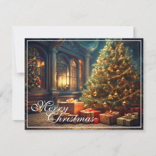 Xmas Motif with Presents Under the Christmas Tree 