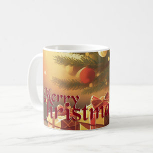 Xmas Motif, with Presents Under the Christmas Tree Coffee Mug